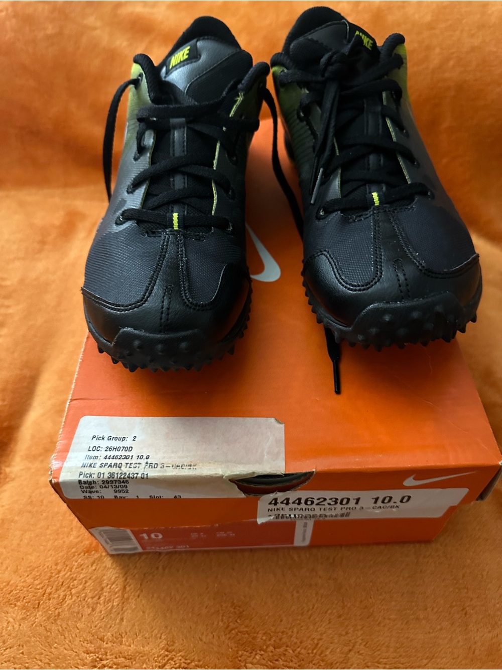 Nike Black Trainers with Neon Green Highlights